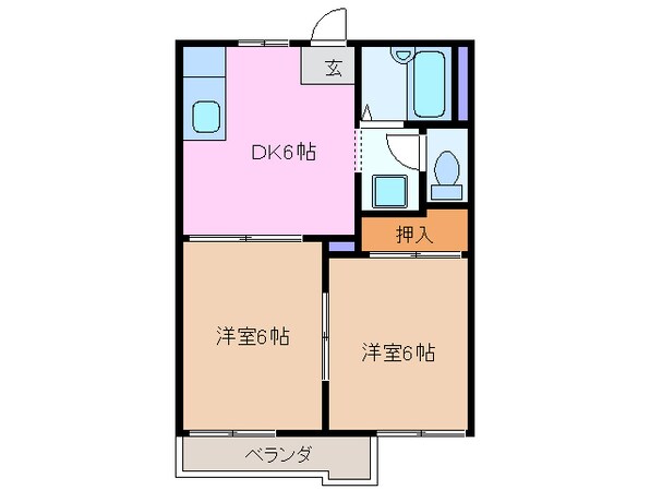 北楠駅 徒歩12分 2階の物件間取画像